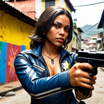 **

*   A Valorant agent (e.g., Jett or Reyna) dynamically holding a Sheriff pistol, with a favela-inspired Valorant map (created with AI) in the blurred background. The agent should look confident and ready for a clutch eco-round play. The art style should be vibrant and reflect Brazilian street art.

**