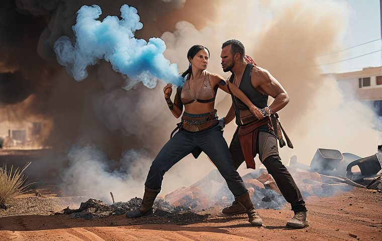 **Jett and Sage dynamic duo:** Jett aggressively pushing a site, Sage providing healing support amidst smoke. Valorant. Action shot.
