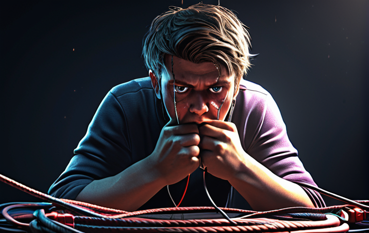 **
"Frustrated Valorant player facing connection issues, high ping symbol, broken internet cable, digital art, dramatic lighting."
**