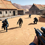 **

A dynamic Valorant match scene. One team is rapidly adapting their strategy to a sudden objective change during a round. Include agents with versatile abilities like area control and high mobility, communicating intensely. The map has dynamic elements like low gravity zones. The overall feel is fast-paced, innovative, and focused on quick decision-making.

**