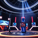 An intense and climactic Valorant Champions match unfolding on a brightly lit esports arena stage. Focus on the tactical depth and innovative gameplay, showcasing agents like Viper and Harbor synergizing with their abilities. A pro player executes a 'clutch' play with extreme focus, embodying skill and resilience under pressure. The atmosphere is electric, with vibrant visual effects representing in-game abilities and the strategic complexity of high-level Valorant. Hyper-realistic, dynamic lighting.