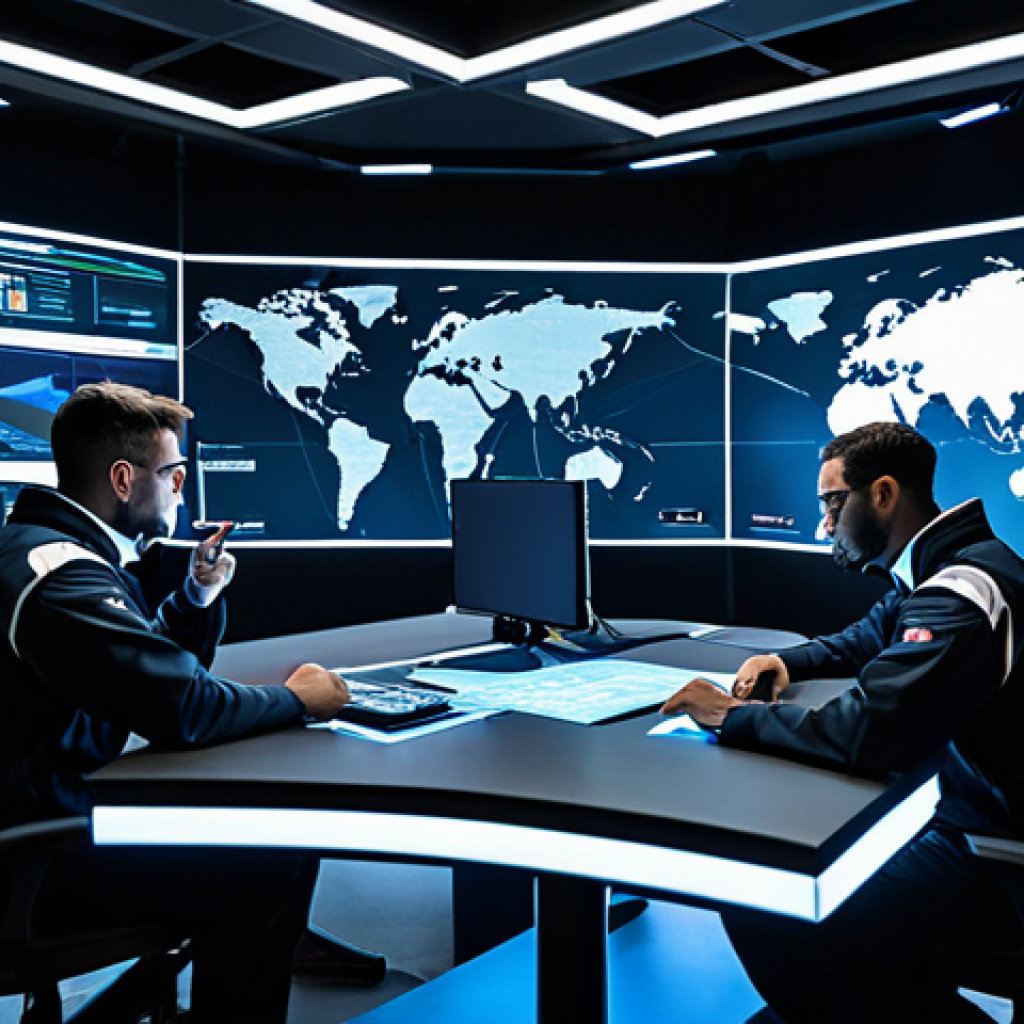 A diverse team of professional e-sports strategists, fully clothed in modest, professional e-sports team uniforms. They are seated around a large, futuristic holographic tactical map displaying abstract strategic movements, within a dimly lit, high-tech command center. The team members are engaged in calm, focused discussion, pointing at projections, and listening intently to each other, demonstrating impeccable communication and strategic planning. Perfect anatomy, correct proportions, natural pose, well-formed hands, proper finger count. High-resolution, professional studio photography, cinematic lighting, ultra-detailed, safe for work, appropriate content, appropriate attire, professional dress, professional.