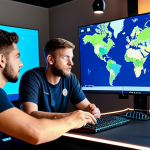 A diverse group of professional esports players in comfortable, modest gaming attire, sitting around a large screen displaying a tactical map. They are engaged in clear, assertive communication, pointing at the screen and discussing strategy calmly, without any signs of aggression. The modern gaming room is well-lit and organized. fully clothed, appropriate attire, safe for work, perfect anatomy, correct proportions, natural pose, well-formed hands, proper finger count, natural body proportions, professional photography, high quality, family-friendly.