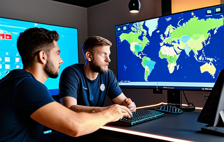 A diverse group of professional esports players in comfortable, modest gaming attire, sitting around a large screen displaying a tactical map. They are engaged in clear, assertive communication, pointing at the screen and discussing strategy calmly, without any signs of aggression. The modern gaming room is well-lit and organized. fully clothed, appropriate attire, safe for work, perfect anatomy, correct proportions, natural pose, well-formed hands, proper finger count, natural body proportions, professional photography, high quality, family-friendly.