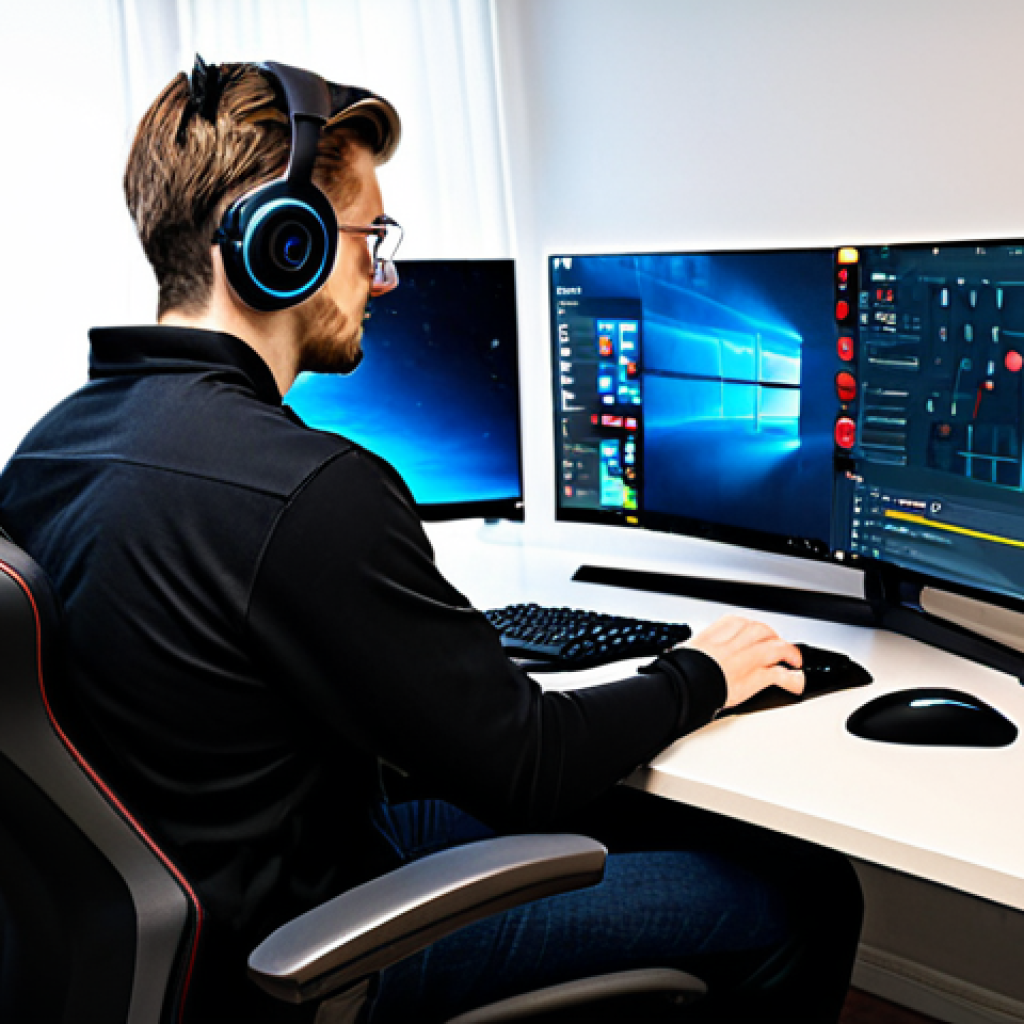 Ergonomic Gaming Setup** "A gamer in a modern, minimalist room, sitting in a high-end ergonomic gaming chair at a sleek desk. The desk features a clean keyboard, a precise gaming mouse, and a large monitor displaying the Valorant interface. The gamer is focused and fully clothed in casual, comfortable attire. Focus on proper posture and comfort. Safe for work, appropriate content, professional, fully clothed, perfect anatomy, natural proportions, high quality." **