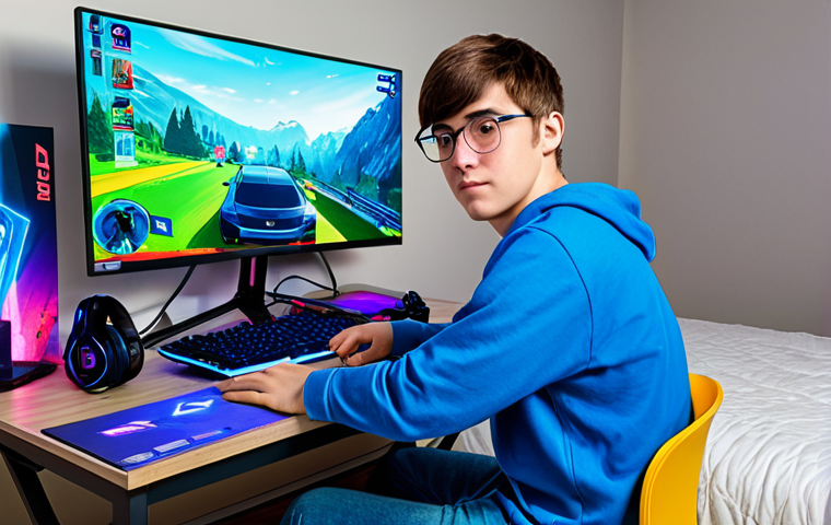 The Aspiring Player** A focused young adult, fully clothed in casual attire (jeans and a t-shirt), intensely practicing Valorant in a brightly lit bedroom. Gaming setup includes a gaming PC with a vibrant display, a comfortable gaming chair, and appropriate peripherals. The background includes posters of Valorant agents. Safe for work, appropriate content, family-friendly. Perfect anatomy, correct proportions, natural pose, well-formed hands, proper finger count, professional. **