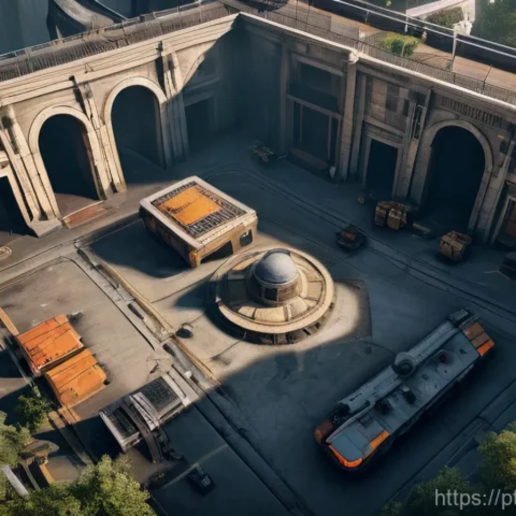발로란트 인기 있는 맵 디자인 - **Prompt:** A high-angle, cinematic shot of Valorant's Haven map, showcasing its distinct three bomb...