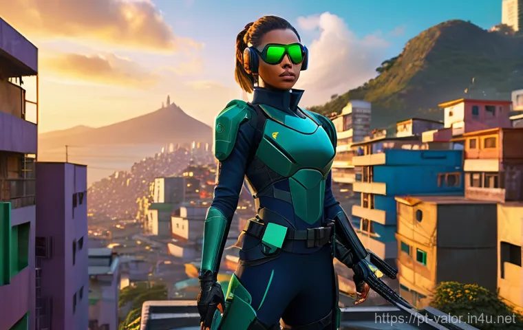 발로란트 새로운 콘텐츠 아이디어 - **Valorant Agent "Carioca" - Dynamic Urban Combatant** "A full-body shot of a dynamic, agile fem...