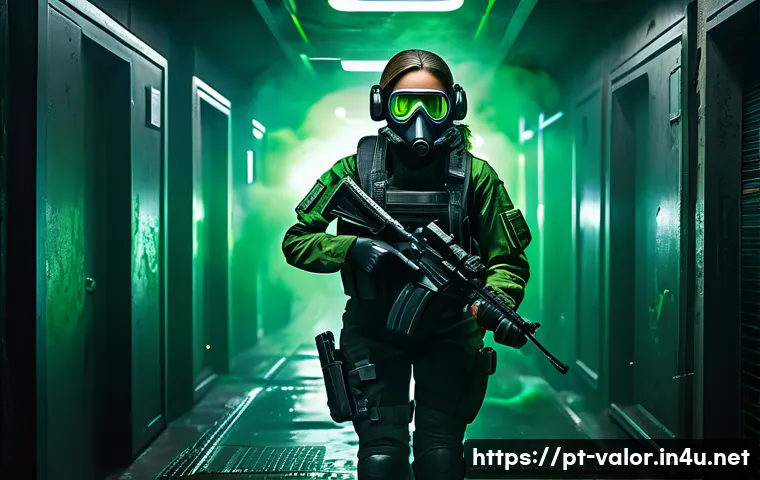 발로란트 비퍼 공략법 - A tactical scene in a futuristic urban map showing a female agent deploying a large toxic green smok...