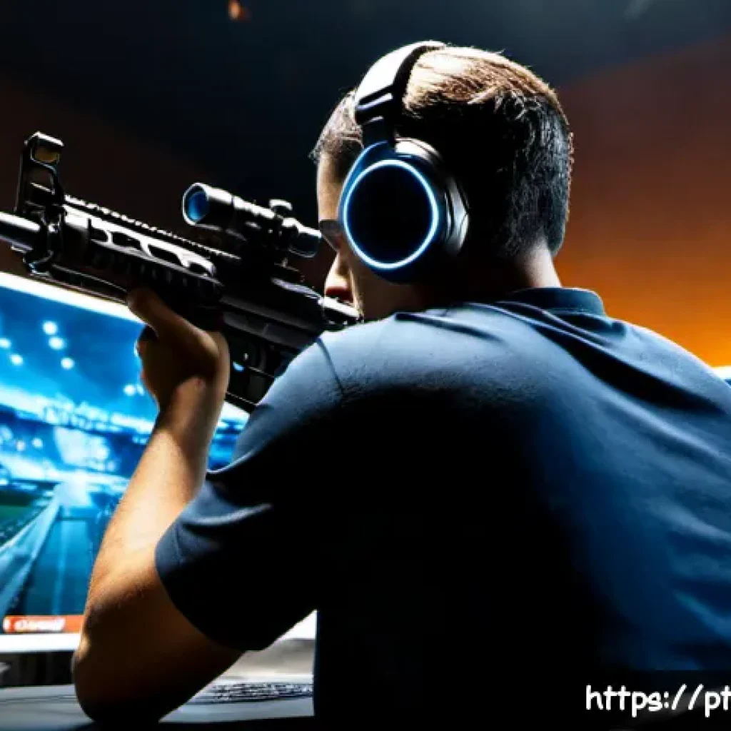 발로란트 세부적인 총기 능력 - Photorealistic cinematic esports training scene in a São Paulo gaming arena, a focused Brazilian tac...