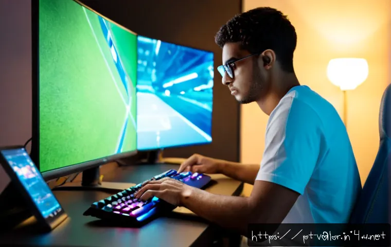 Home 17 발로란트 체임버 공략법 - Photorealistic Brazilian esports player in a modern home gaming room, focused on a tactical first-pe...